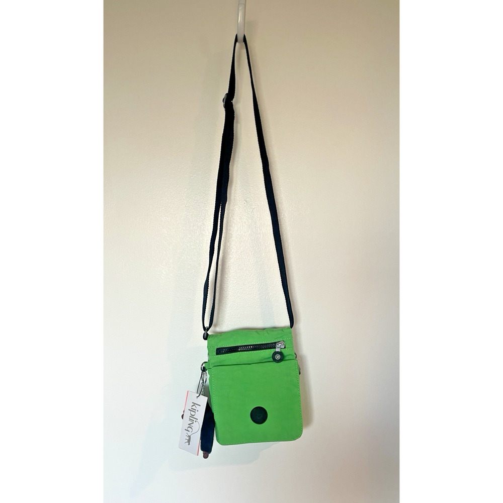 NWT 90s Style Kipling Applemint Green Crossbody Bag w Gorilla Charm Purse Travel